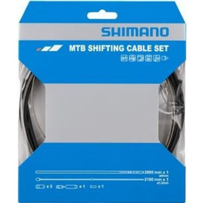 Shimano Mtb Gear Cable Set For Rear Only Stainless Steel Inner Black