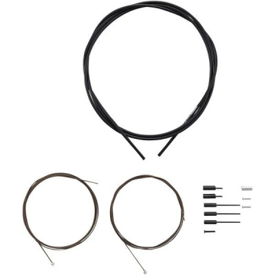 Shimano Road gear cable set, Polymer coated inners, black