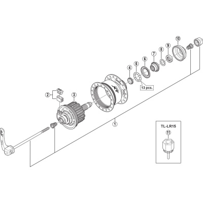 Shimano Spares DH-T785 complete quick release 133 mm black / 133mm