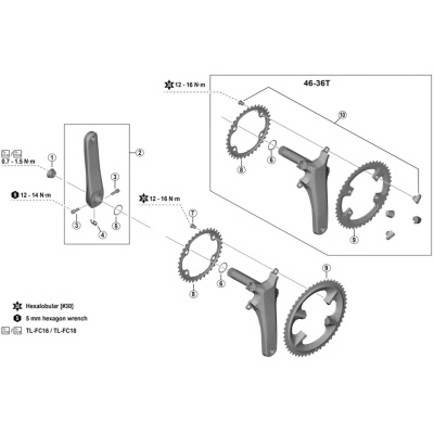 Shimano Spares FC-08 fixing bolt and nut set