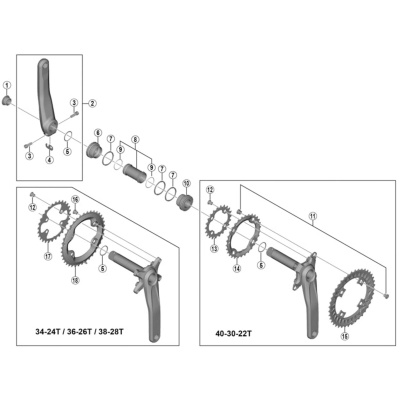 Shimano Spares FC-M6000 gear fixing bolt and nut