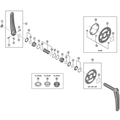 Shimano Spares FC-M7100 gear fixing bolts