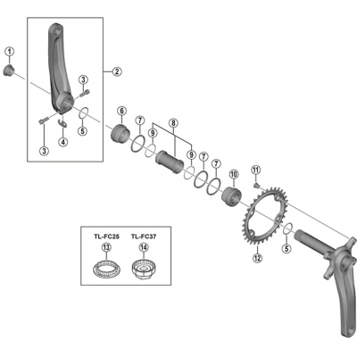 Shimano Spares FC-MT600-2 gear fixing bolt