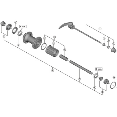 Shimano Spares FH-5800 complete quick release
