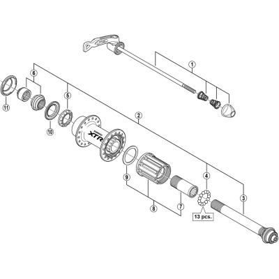 Shimano Spares FH-M970 axle