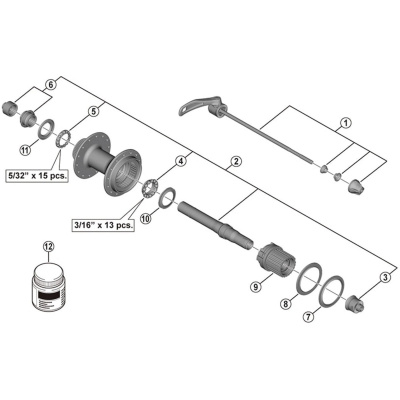 Shimano Spares FH-MT500 left hand lock nut and cone unit