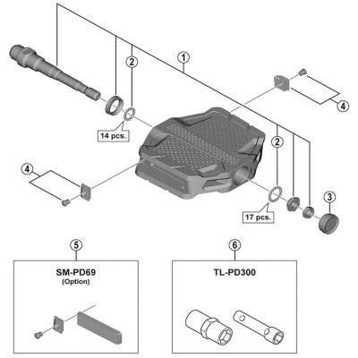 Shimano Spares PD-EF202 reflector fixing screw and plate