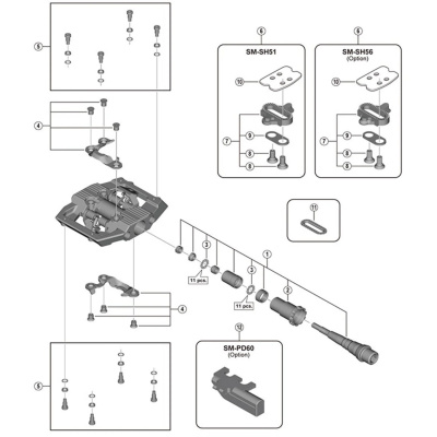 Shimano Spares PD-M821 Pedal axle assembly