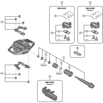 Shimano Spares PD-T700 body cover and fixing bolts