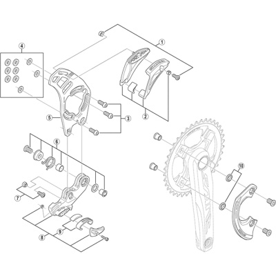 Shimano Spares SM-CD50 Skid plate and rubber pad