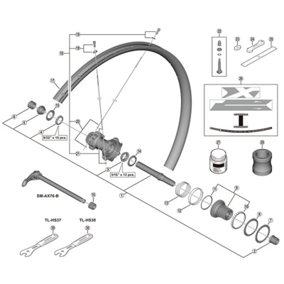 Shimano Spares WH-M8100-TL-F15-B-275 spoke