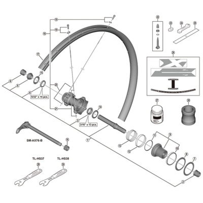 Shimano Spares WH-M9000-TL-29 spoke