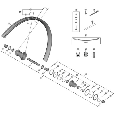Shimano Spares WH-M9200-TL-R12-B-29 right hand spoke and nipple, 298 mm