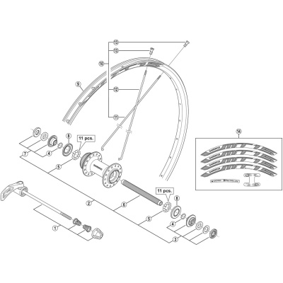Shimano Spares WH-MT15-A spoke 256 mm black / 256mm