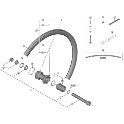 Shimano Spares WH-R8170-C36-TL-R left hand spoke