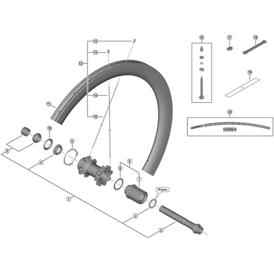 Shimano Spares WH-R8170-C50-TL-R left hand spoke