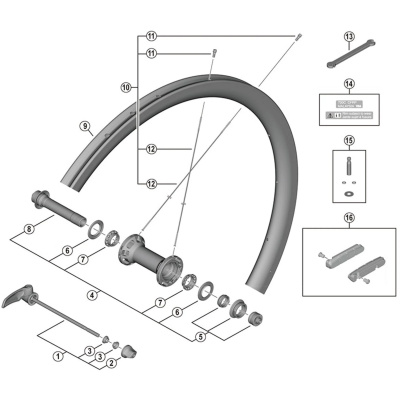 Shimano Spares WH-R9200-C36-TU-F spoke