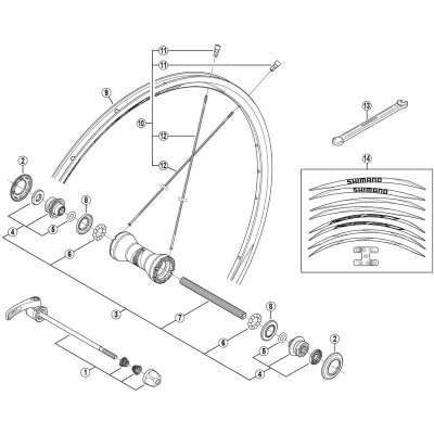 Shimano Spares WH-RS20 spoke black 284 mm black