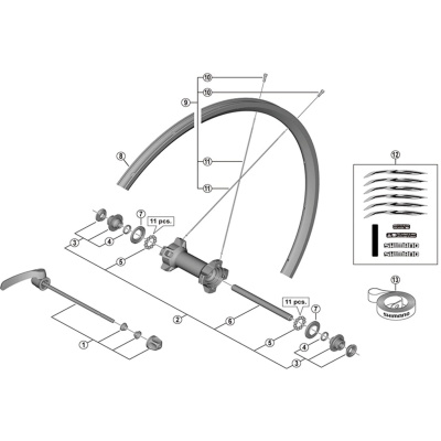 Shimano Spares WH-RS21-CL-F lock nut unit