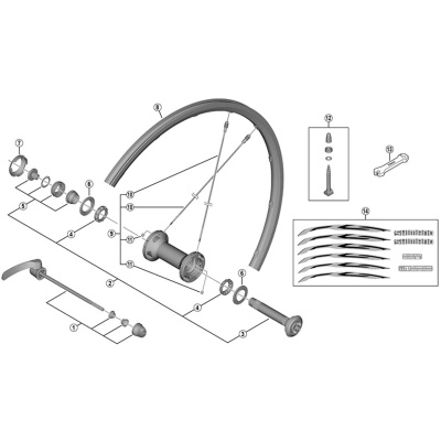 Shimano Spares WH-RS500-TL-F complete quick release