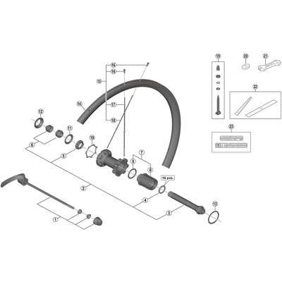 Shimano Spares WH-RS700-C30-TL-R valve unit