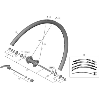 Shimano Spares WH-RX010-F complete quick release