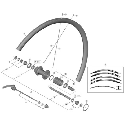 Shimano Spares WH-RX010-R complete quick release