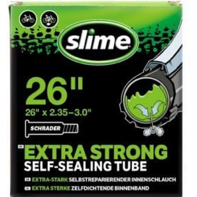 Slime Extra Strong Self-sealing Inner Tube 26 X 2.35-3.0 Schrader Valve