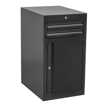 UNIOR Tool Chest Narrow-2 Drawers And Door: BLACK