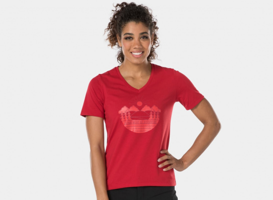 Bontrager Evoke Tech Tee Womens Short Sleeve Cycling Jersey in Red