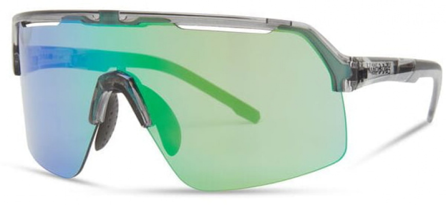 Madison Eyewear Crypto Air Sunglasses Crystal Smoke with Green Mirror Lens