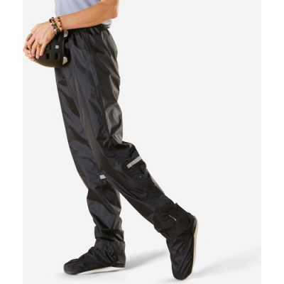 BTWIN 100 City Cycling Rain Overtrousers With Built-in Shoe Covers