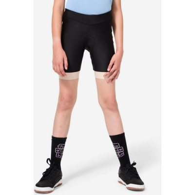 BTWIN 500 Kids Cycling Shorts 7-13 Years-black/beige