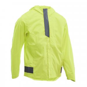 BTWIN 500 Kids' Waterproof Hi-Vis Cycling Jacket - Yellow