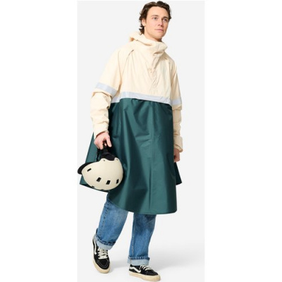 BTWIN 540 Visibility City Cycling Rain Poncho-khaki/beige