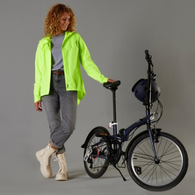 BTWIN Women's Cycling Jacket Neon Yellow