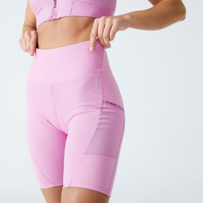 Domyos Women's Cardio Fitness Bike Shorts With Phone Pocket