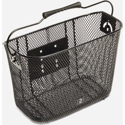 BTWIN Kids 9-litre Metal Bike Basket-black