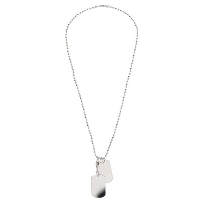Fabric Metal Tag Necklace