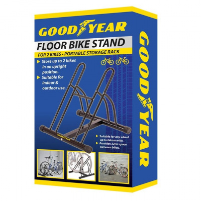 Goodyear Floor-Mounted Steel Adjustable Dual Bike Workstand