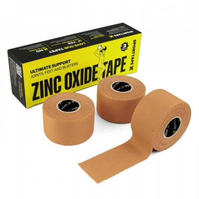 SportTape Zinc Oxide Tan Tape- 3 Pack (3.8cm x 10m)