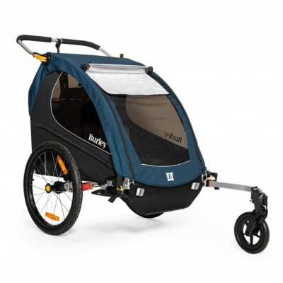Burley Encore(R) X Kids Double Bike Trailer and Stroller - Blue