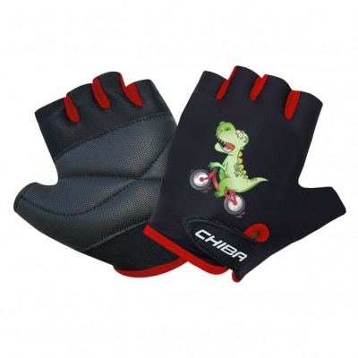 Chiba Kids Line Dinosaur Cycling Mitt in Black