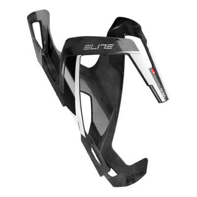 Elite Vico Carbon Bottle Cage - Gloss Black / White