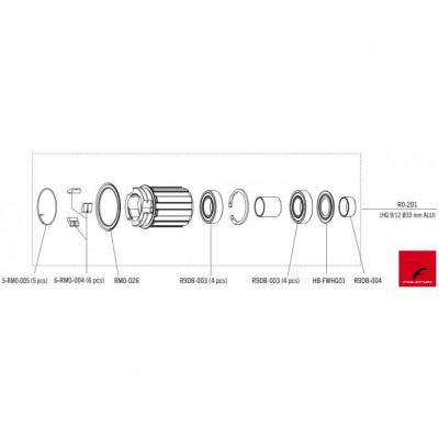 Fulcrum HG Type Alloy Freehub Body 9-12s 33mm Pawls - R0-201