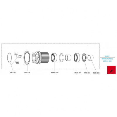 Fulcrum Micro Spline Alu FW Body 33mm With Spacer & Gasket - R0-127