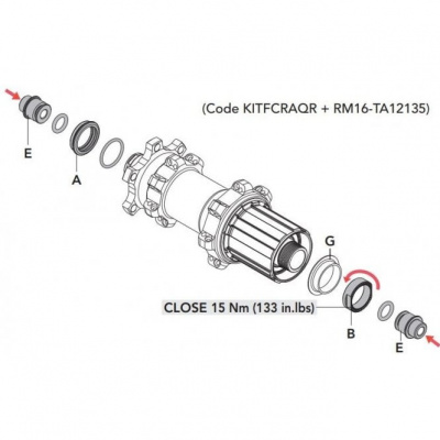 Fulcrum RM16-TA12135 Rear Axle Conversion - HH12 (12x135 mm)