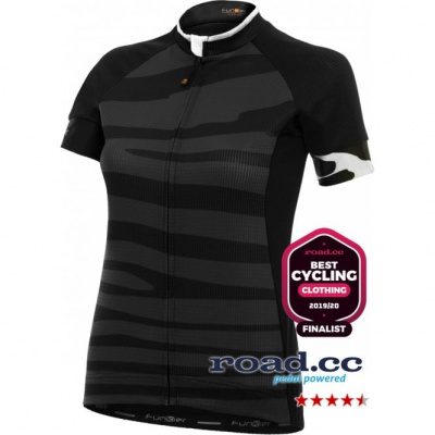 Funkier Prima Pro Ladies Short Sleeve Jersey in Black-Wave