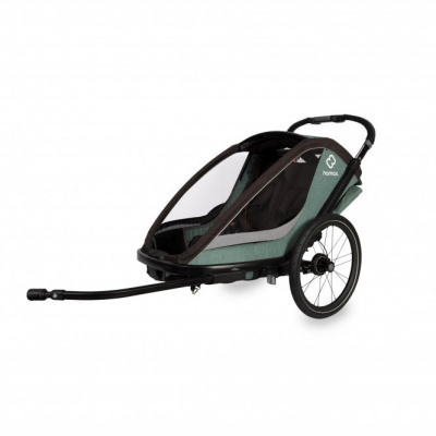 Hamax Cocoon Twin Child Bike Trailer - Green/Black