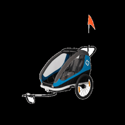 Hamax Traveller Twin Child Trailer - Blue/Grey